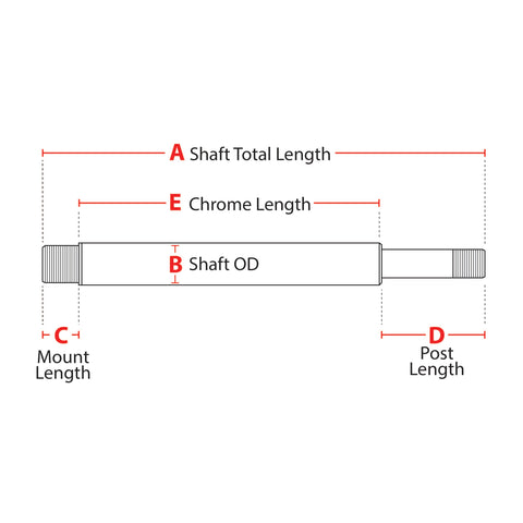 KYB/HPG - Shock Shaft, 16mm OD, 12mm Post, Solid, 8.19 TLG