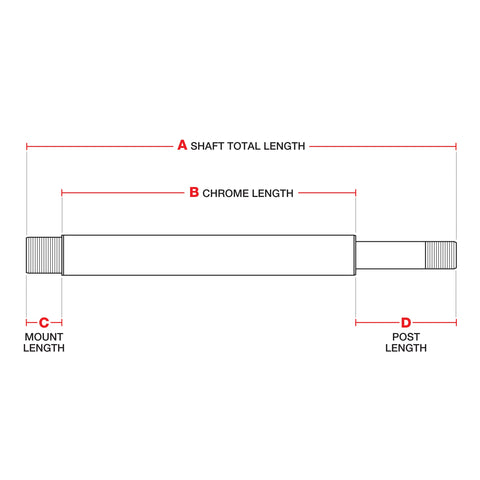 KYB/HPG - Solid Shaft, 16mm OD, 9mm Post, Solid, 8.96